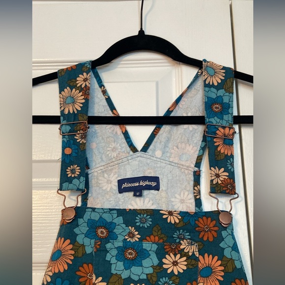 Vintage Floral Blue Overalls - Picture 2 of 6
